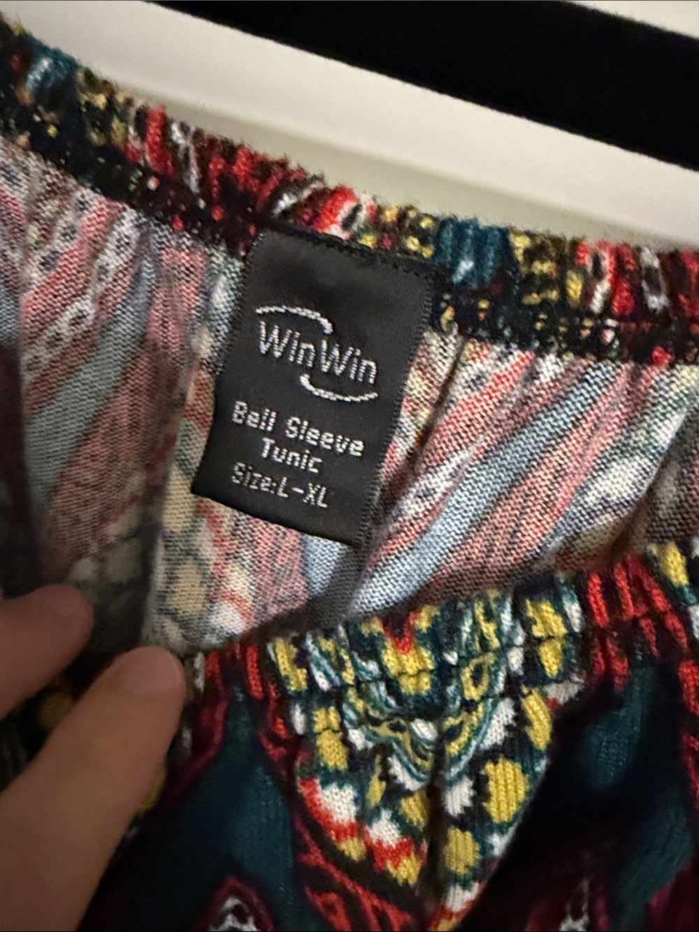 WinWin Multicolor Chevron & Floral Off-Shoulder Tunic - Picture 2 of 8
